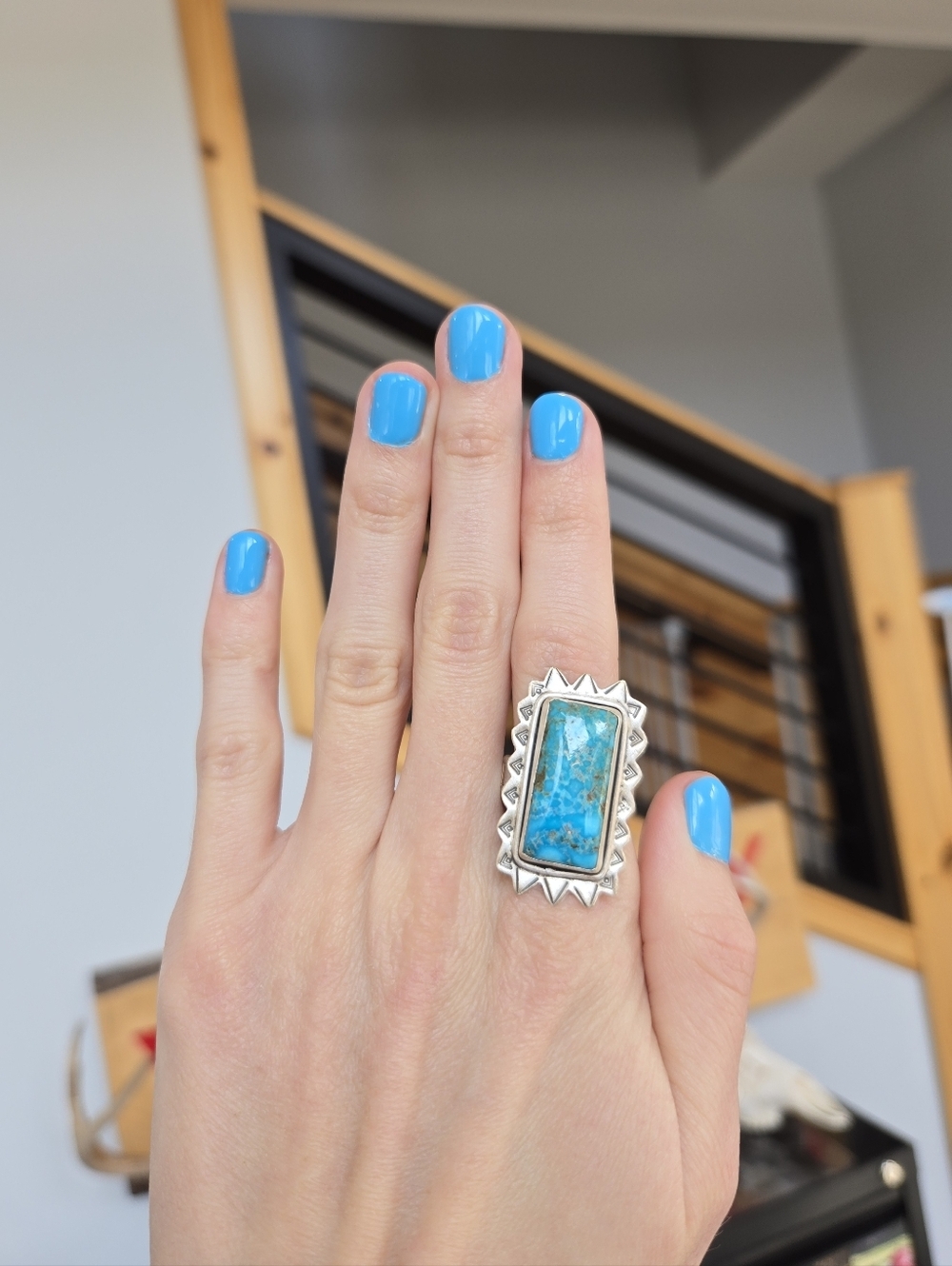 Catlina Turquoise Sterling Bar Ring